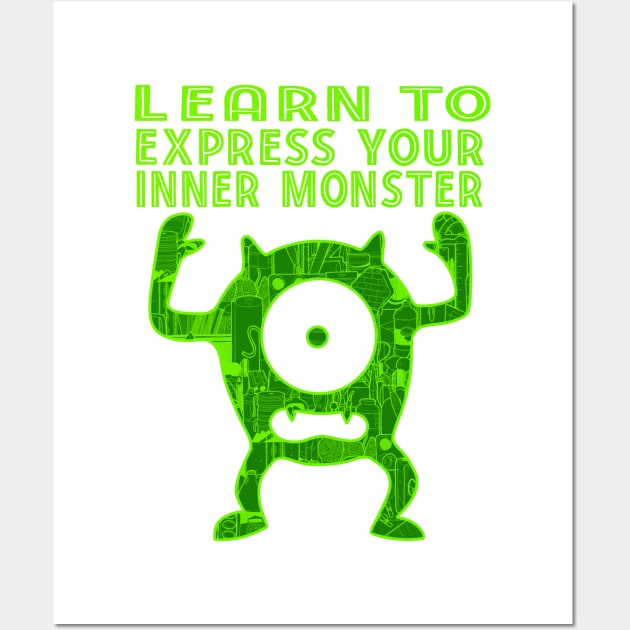 Learn to Express Your Inner Monster Art Supply Wall Art by The Craft ACE